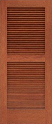 Louvered wood door